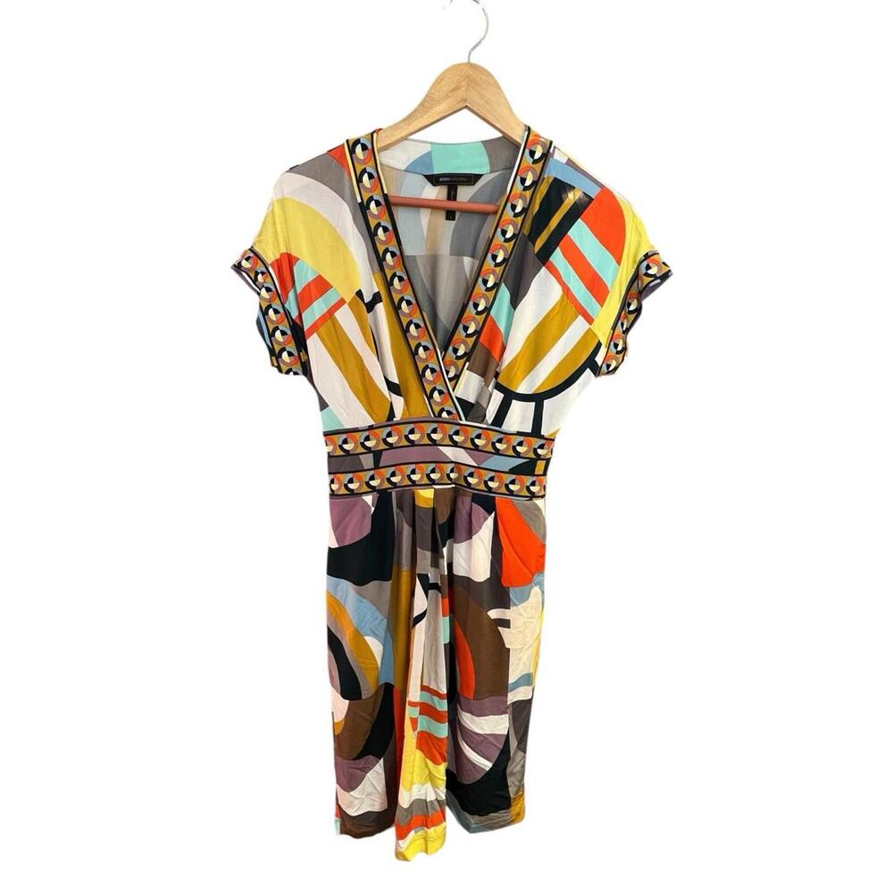 BCBGMaxAzria Multicolor Print Maximalist‎ Dress Women's Size Small